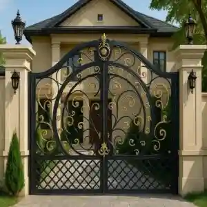 درب مدل دایره مصور فرفورژه لوکس