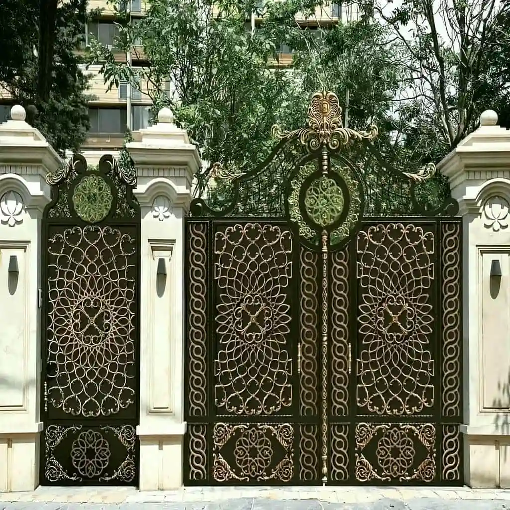 نصب درب حیاط آهنی جدید دو لنگه