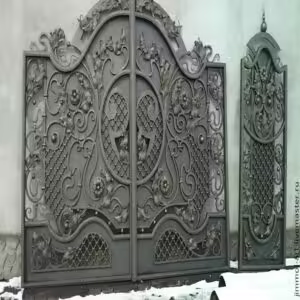 درب فرفورژه ورودی پارکینگ ساختمان مدرن