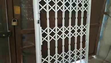 درب آکاردئونی حفاظ متحرک در بومهن