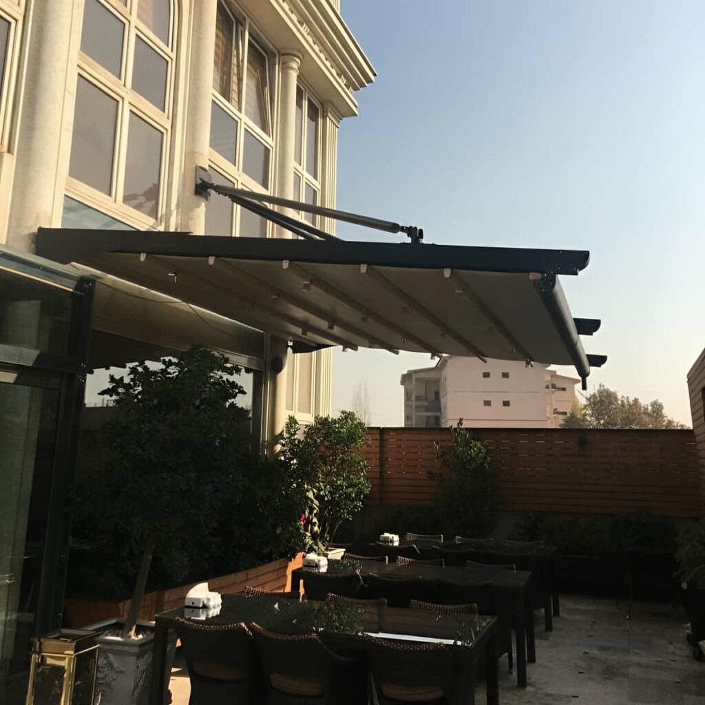 خرید سایبان برقی بازویی مدل بازویی ساده در بندرعباس