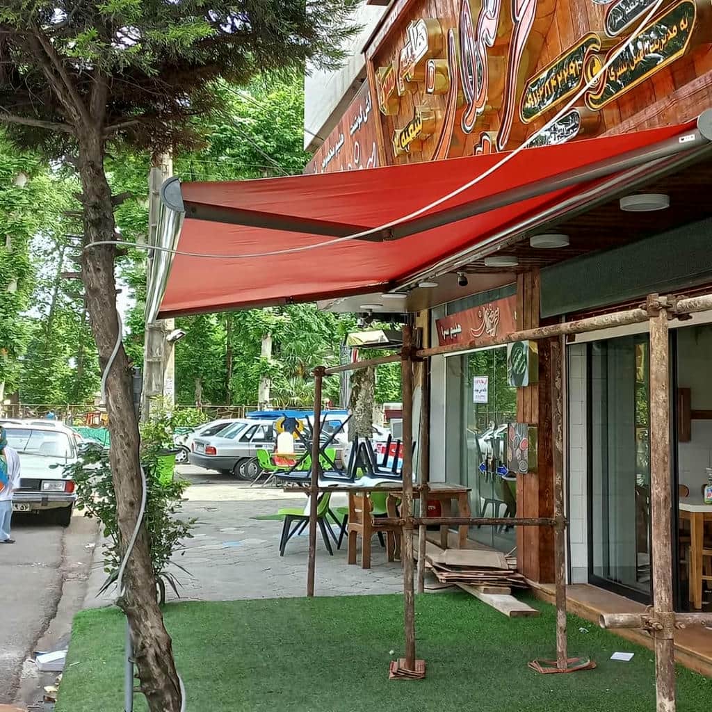 قیمت سایبان برقی بازویی مغازه استاندارد در سمنان