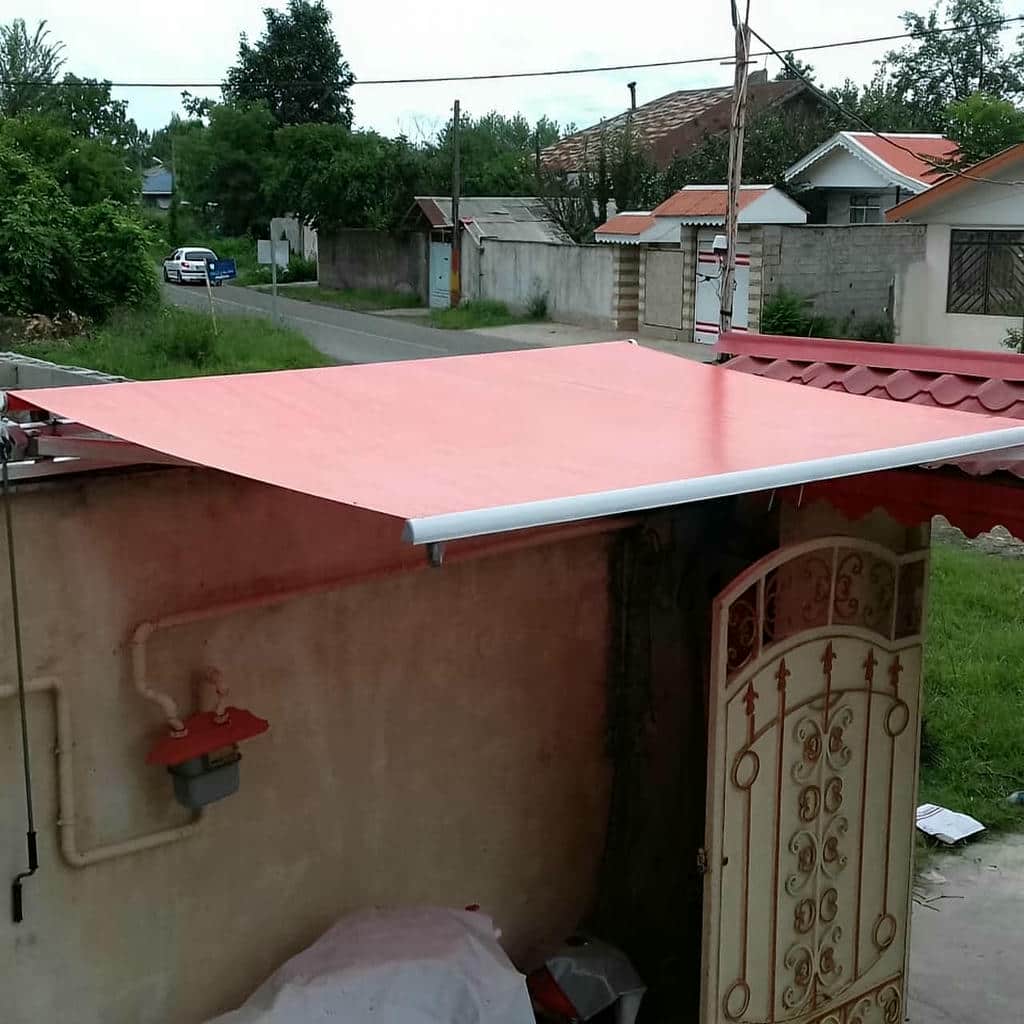 نصب سایبان برقی بازویی خطوط فرفورژه در لواسان