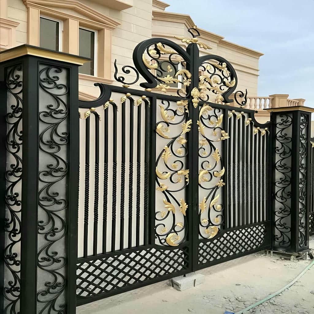 کارخانه درب حیاط فرفورژه ویلایی سنگین در آمل