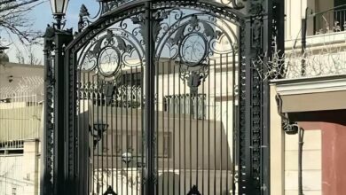 درب حیاط فرفورژه ویلایی در کرمانشاه