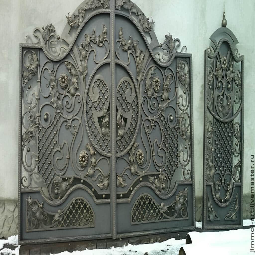 کارخانه درب حیاط فرفورژه ویلایی پارکینگ در رامسر