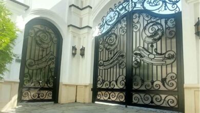 درب حیاط فرفورژه ویلایی در خرم آباد
