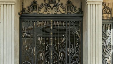 درب حیاط فرفورژه ویلایی در مهرشهر کرج