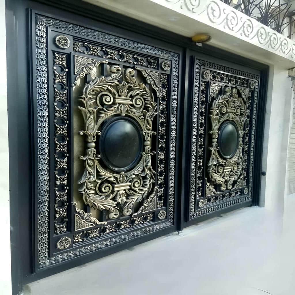 کارخانه درب حیاط فرفورژه ویلایی استاندارد در بومهن