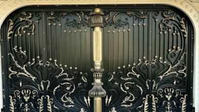 درب حیاط فرفورژه ویلایی در آمل
