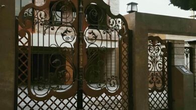 درب حیاط فرفورژه ویلایی در ساوه