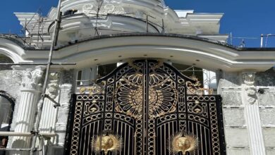 درب حیاط فرفورژه ویلایی در بندر دیلم