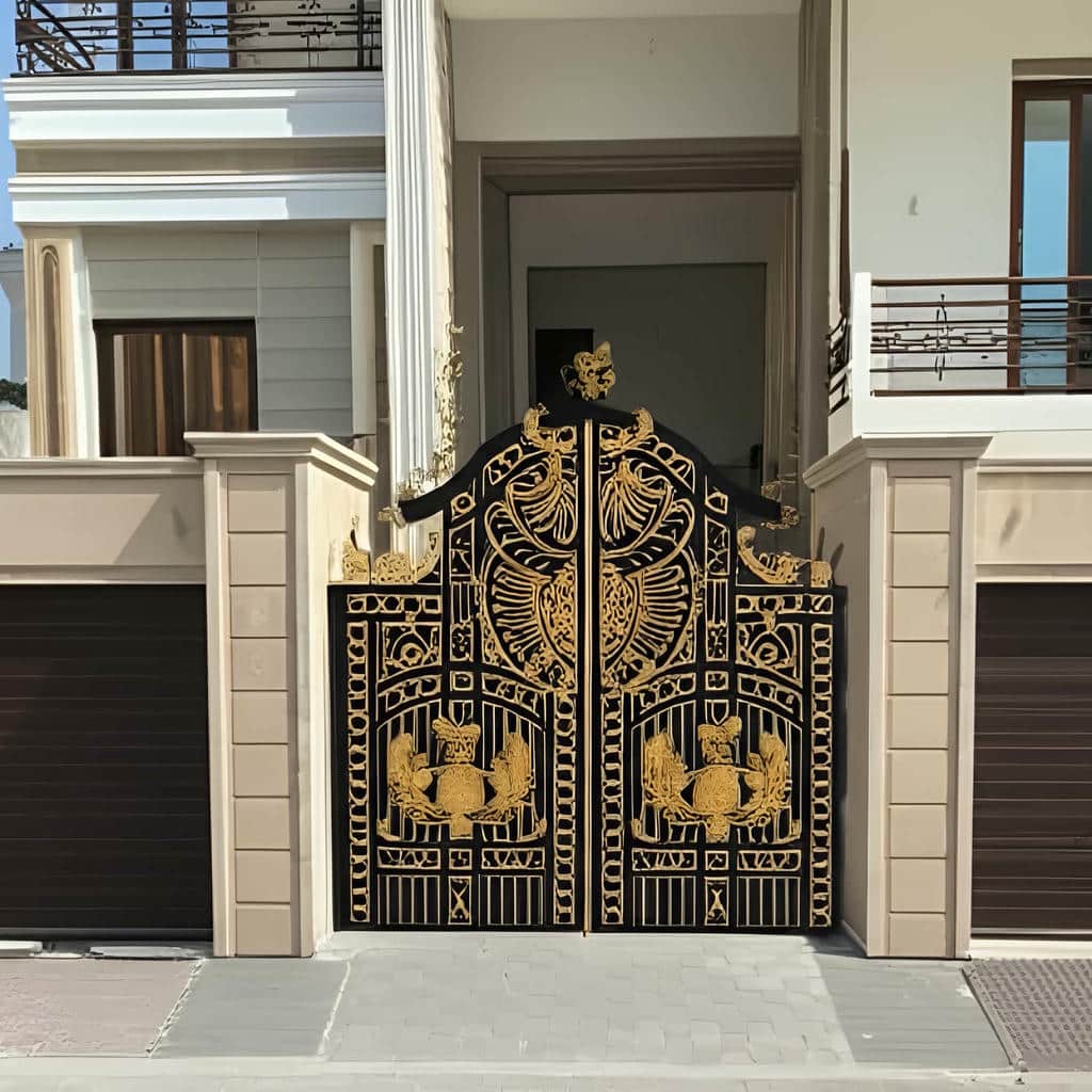 نصب درب حیاط فرفورژه ویلایی ایمن در بومهن