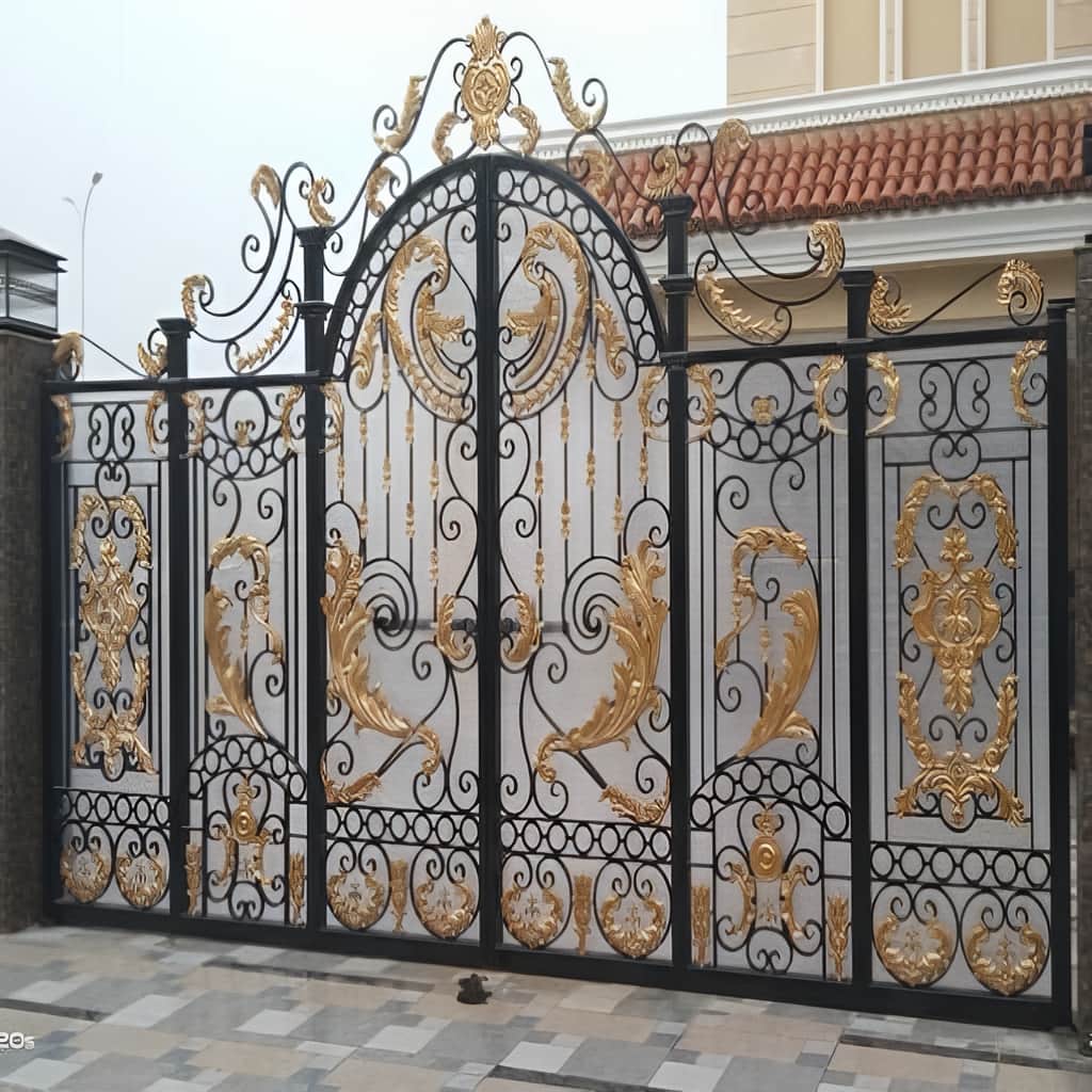 خرید درب حیاط فرفورژه ویلایی کلاسیک در قم