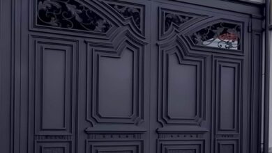 درب حیاط فرفورژه ویلایی در مریوان