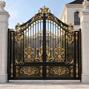 12 مدل درب پارکینگ مشکی طلایی