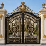6 مدل درب حیاط مشکی طلایی