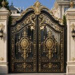 10 طرح درب ویلایی مشکی طلایی ورودی لوکس