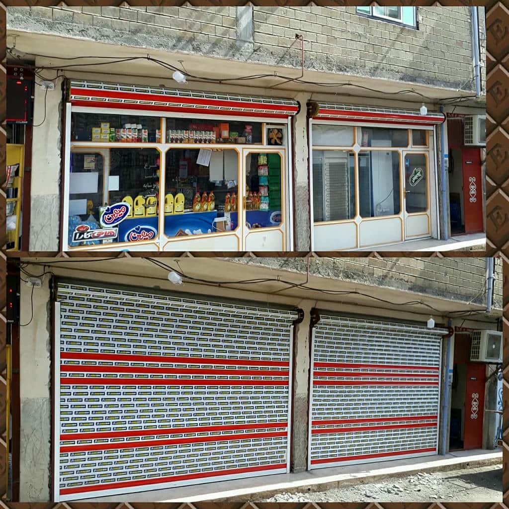 تعمیر کرکره برقی مدرن نمای تجاری و تنظیم ریل