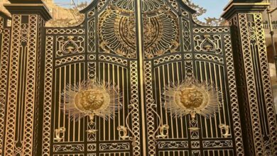 12 مدل درب پارکینگ برش لیزری طرح هندسی