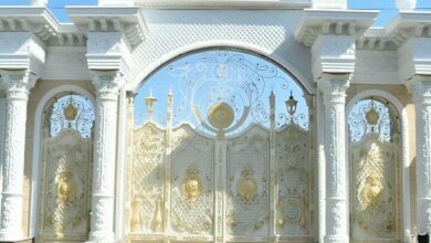 9 نمونه درب پارکینگ مدرن پنل مشبک