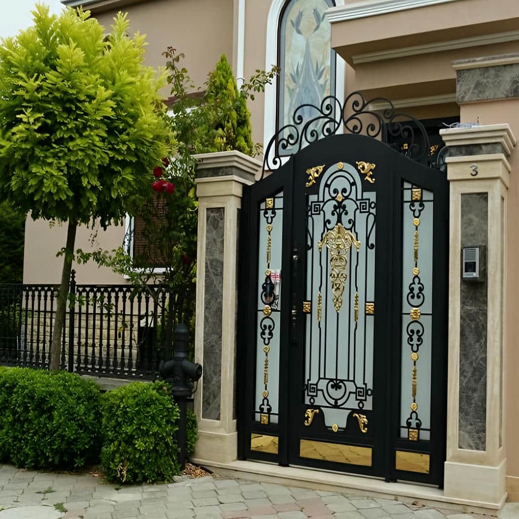 تولید درب آهنی کلاسیک کتیبه دار با کتیبه مستطیلی