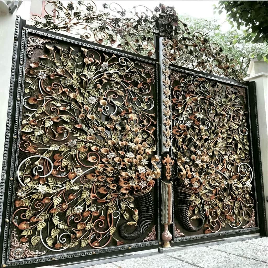 ساخت درب باغی ویلایی فرفورژه دولنگه
