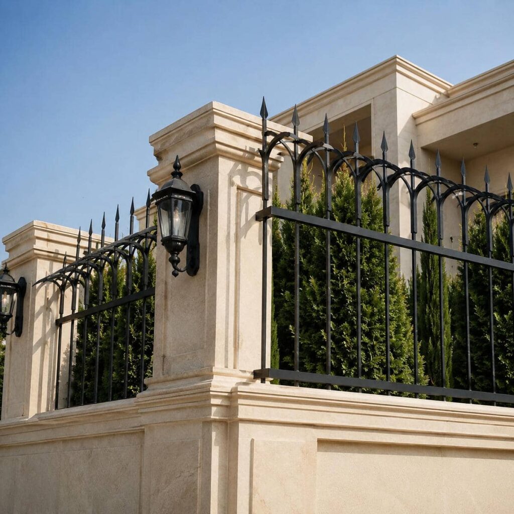 نصب حفاظ سرنیزه ای ردیفی روی دیوار