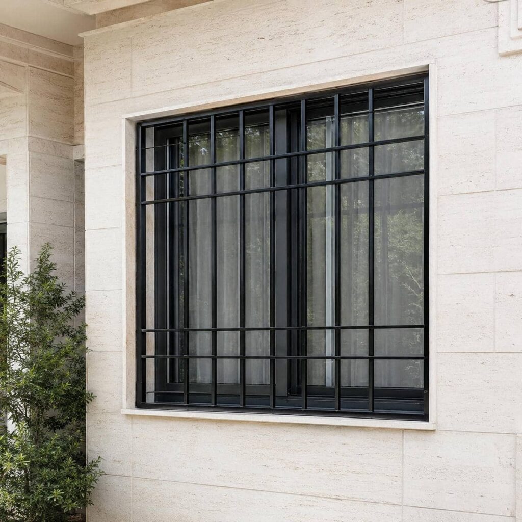 اجرای نرده ساده پروفیلی بدون محدودکردن پنجره
