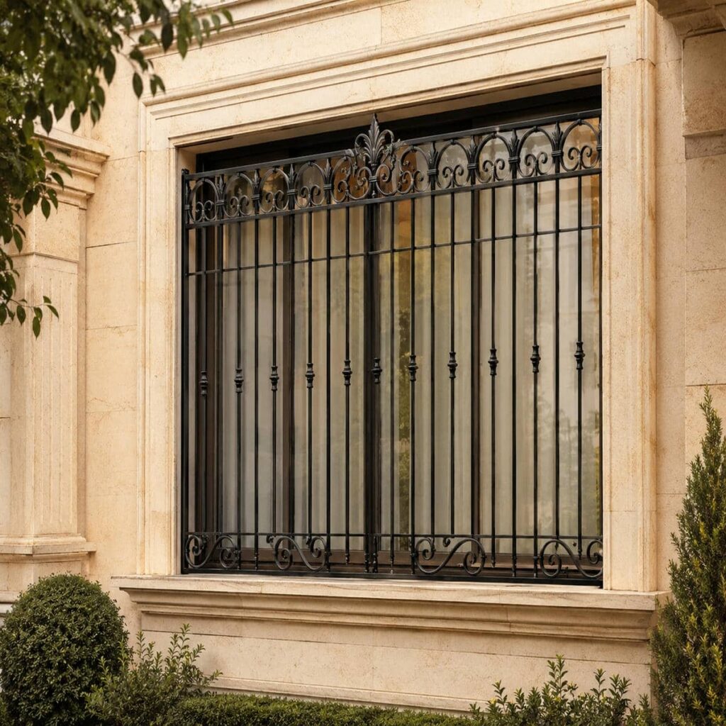 حفاظ پنجره فرفورژه طرح ظریف