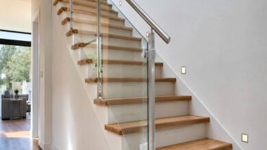 نرده شیشه ای بالکن شفاف