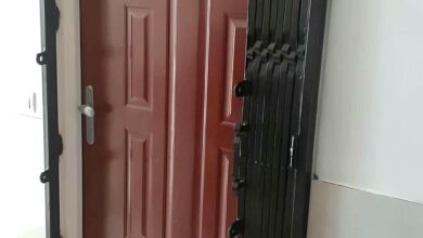 حفاظ جمع شونده فلزی ورودی ساختمان
