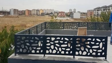 نرده مدرن بالکن فلزی ساده