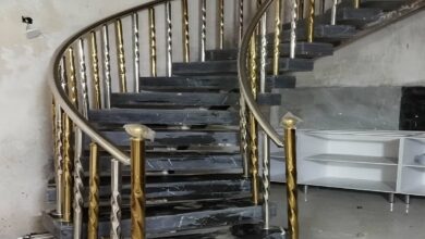 نرده استیل راه پله مدرن