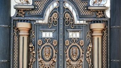 درب دو لنگه فلزی ورودی