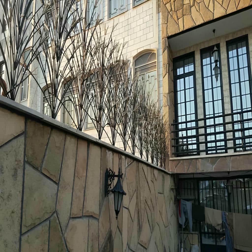 حفاظ دیوار شاخ گوزنی مشکی کنار دیوار آجری استان قزوین