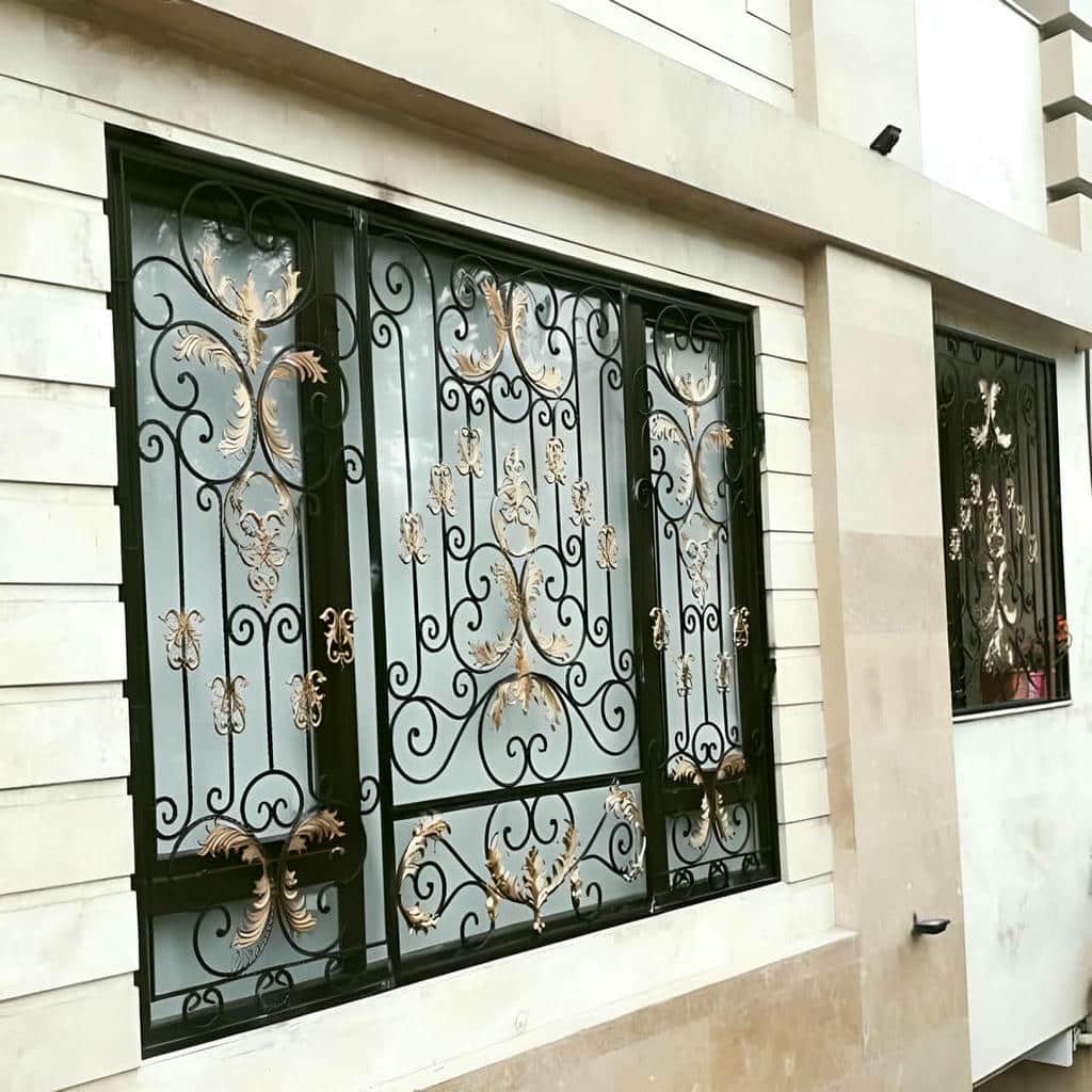 نرده پنجره آهنی با پوشش مقاوم در برابر رطوبت